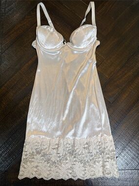 Wonderbra Y2K 36A Satin Push Up Shapewear Slip Dress Lace